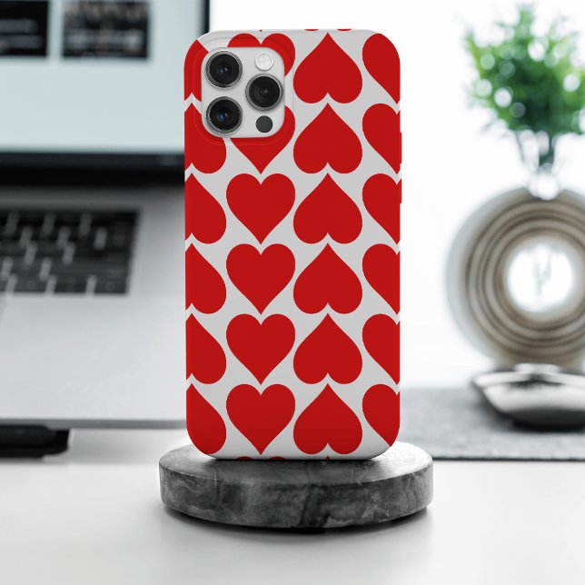 Funda Para iPhone Patrón de Corazones Rojos, Romántico, Amor (Subido por el creador)