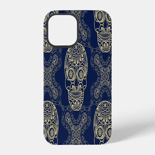 Funda Para iPhone Patrón de cráneo de Boho multicolor. (Reverso )