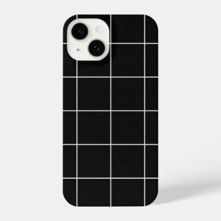 Funda Para iPhone 14 Patrón de cuadrícula blanca y negra