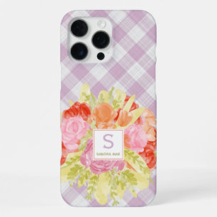 Funda Para iPhone 16 Pro Max Patrón de cuadros gingham rosa pastel de Pascua de