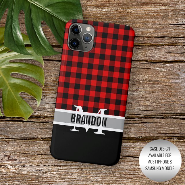 Funda Para iPhone Patrón de cuadros personalizado de leñador de Búfa (Subido por el creador)
