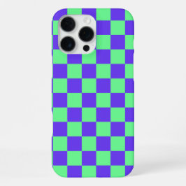 Funda Para iPhone 16 Pro Max Patrón de cuadros púrpura y verde