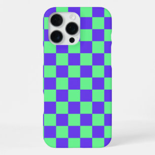 Funda Para iPhone 16 Pro Max Patrón de cuadros púrpura y verde