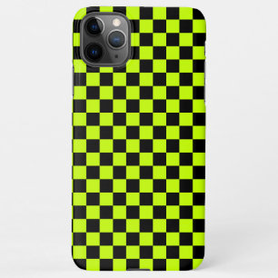 Funda Para iPhone 11Pro Max Patrón de cuadros verde ácido y negro
