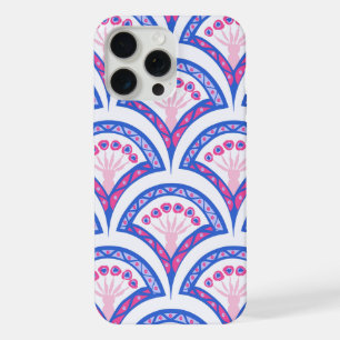 patrón de damasco floral azul