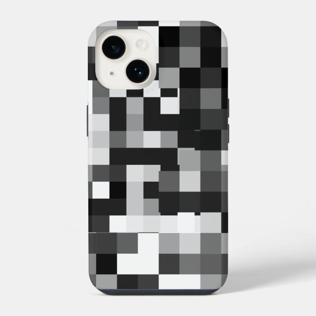 Funda Para iPhone Patrón de desenfoque de píxeles (Reverso )