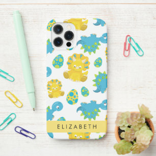Funda Para iPhone 12 Pro Patrón De Dinosaurios, Dinosaurios Cutos, Tu Nombr