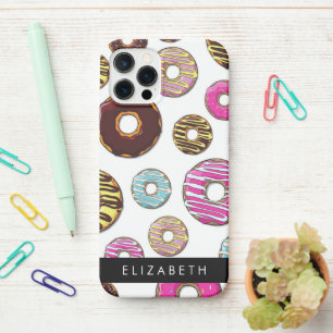 Funda Para iPhone 12 Pro Patrón De Donuts, Donuts Coloridos, Su Nombre