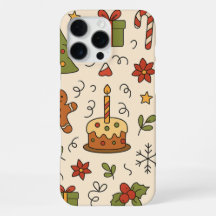 Patrón de Doodle Navideño Alegre