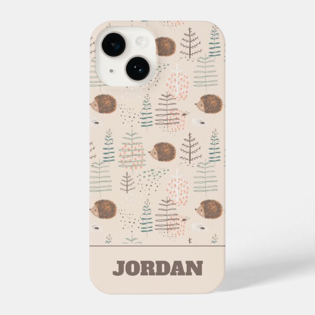 Funda Para iPhone Patrón de edgehog de Cuadros Woodland (Reverso )