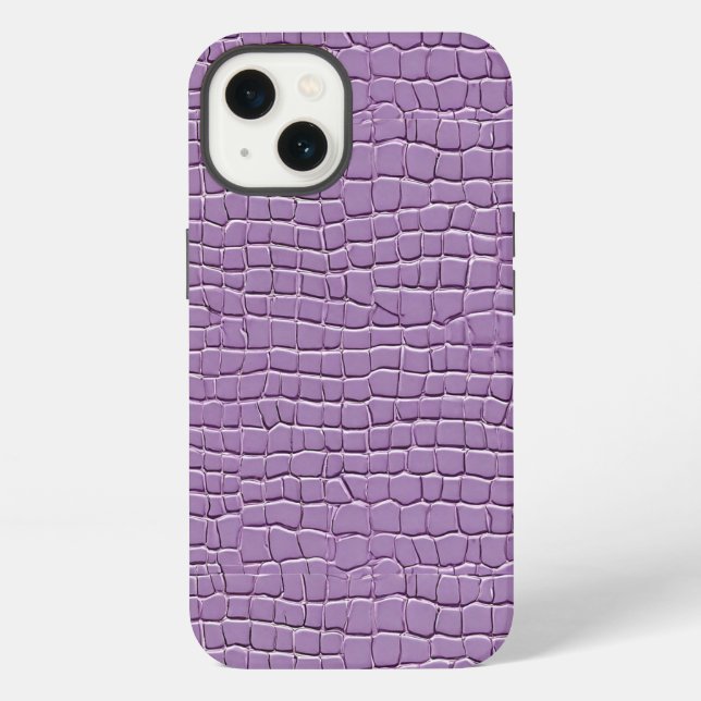 Funda Para iPhone Patrón de efecto de cuero lila (Reverso )
