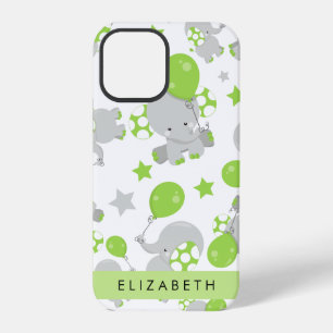 Funda Para iPhone 12 Pro Patrón De Elefantes, Elefantes Cutos, Tu Nombre