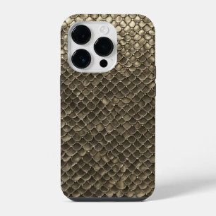 Funda Para iPhone 14 Pro Patrón de escala de serpiente de acero inoxidable 