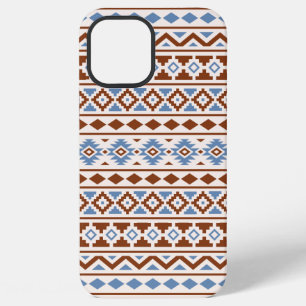 Funda Para iPhone 12 Pro Max Patrón de esencia azteca II Crema azul oxidado