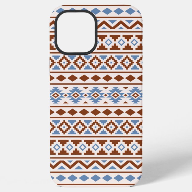 Funda Para iPhone Patrón de esencia azteca II Crema azul oxidado (Reverso )