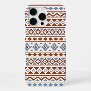 Funda Para iPhone 16 Pro Max Patrón de esencia azteca II Crema azul oxidado
