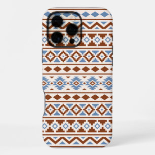 Funda Para iPhone 16 Pro Max Patrón de esencia azteca II Crema azul oxidado