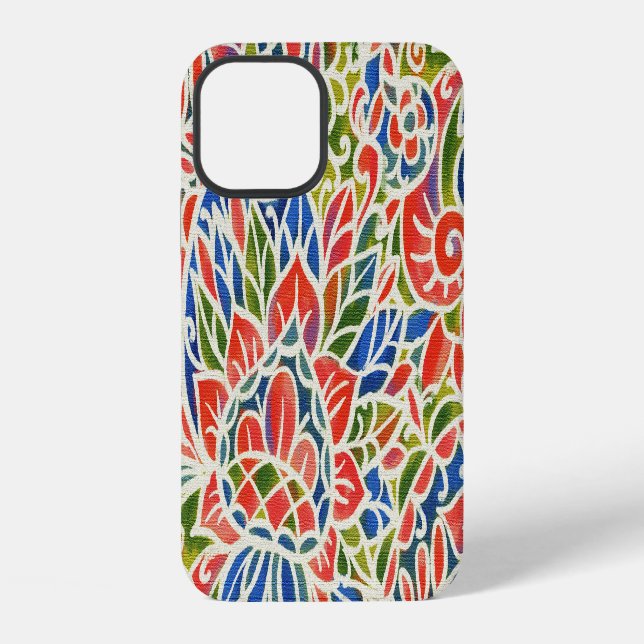 Funda Para iPhone Patrón de estampado de batik de cachemira multicol (Reverso )