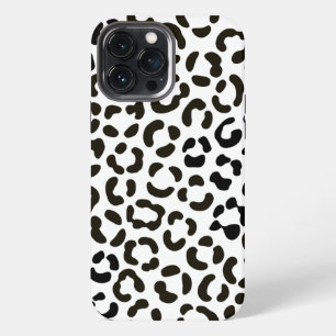 Funda Para iPhone 13 Pro Max Patrón de estampado de leopardo blanco y negro de