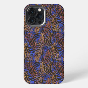 Funda Para iPhone 13 Pro Max Patrón de estampado de leopardo y cebra lujoso