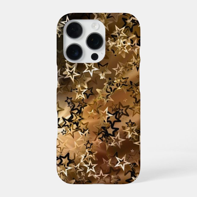 Funda Para iPhone Patrón de estrellas de oro (Reverso)