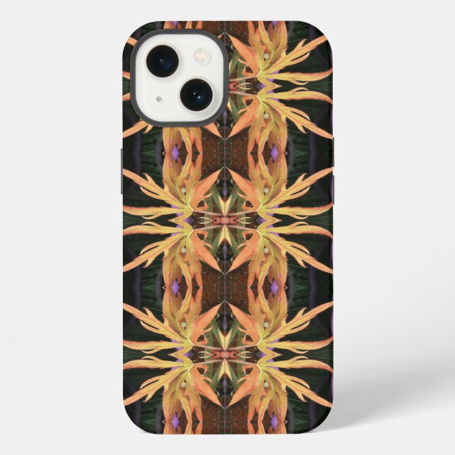 Funda Para iPhone Patrón de estudio de hojas (Reverso )