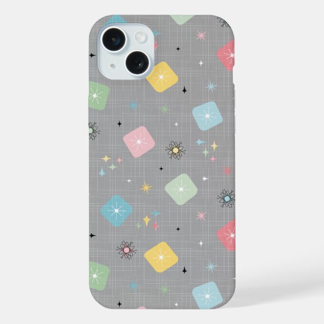 Funda Para iPhone Patrón de explosiones de estrellas atómicas retro  (Reverso )