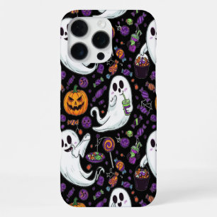 Funda Para iPhone 16 Pro Max Patrón de Fantasma de Calabaza Halloween Lindo
