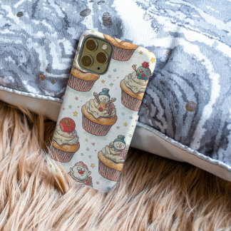 Funda Para iPhone 16 Pro Max Patrón de fiesta de cupcakes de Navidad | Postres