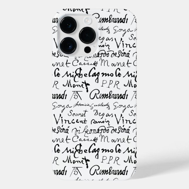Funda Para iPhone Patrón de firmas de famosos artistas (Reverso)