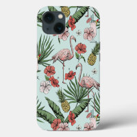 Patrón de Flamenco Hawaiano Dibujado a Mano