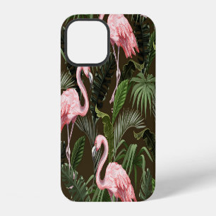 Funda Para iPhone 12 Patrón de Flamenco Tropical: Hojas Vintage