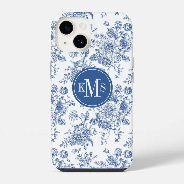 Funda Para iPhone Patrón de Flor Azul (Reverso )