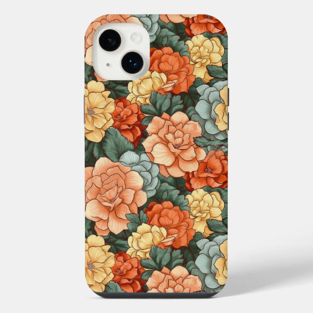 Funda Para iPhone Patrón de Flor Colorida (Reverso)