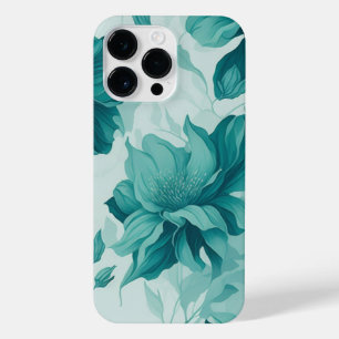 Funda Para iPhone 14 Pro Max Patrón de flor de color de agua de ensueño Verde a