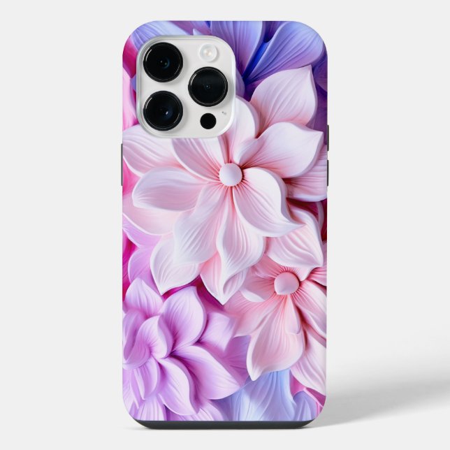 Funda Para iPhone Patrón de flor Pastel 3D (Reverso )