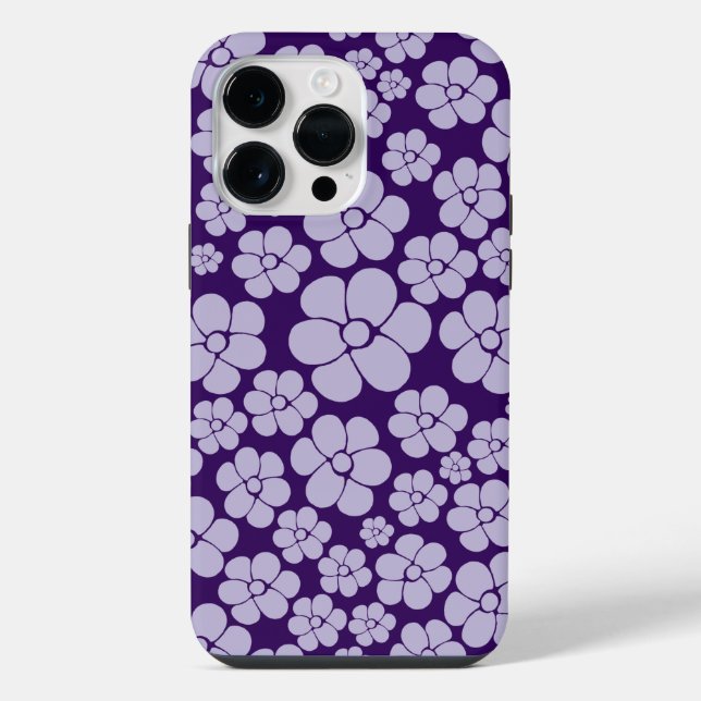 Funda Para iPhone Patrón de Flor - Púrpura (Reverso )
