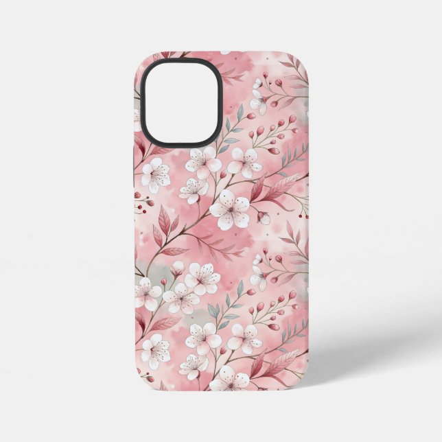 Funda Para iPhone Patrón de flor sakura rosado (Reverso )