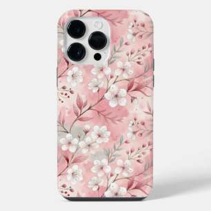Funda Para iPhone 14 Pro Max Patrón de flor sakura rosado