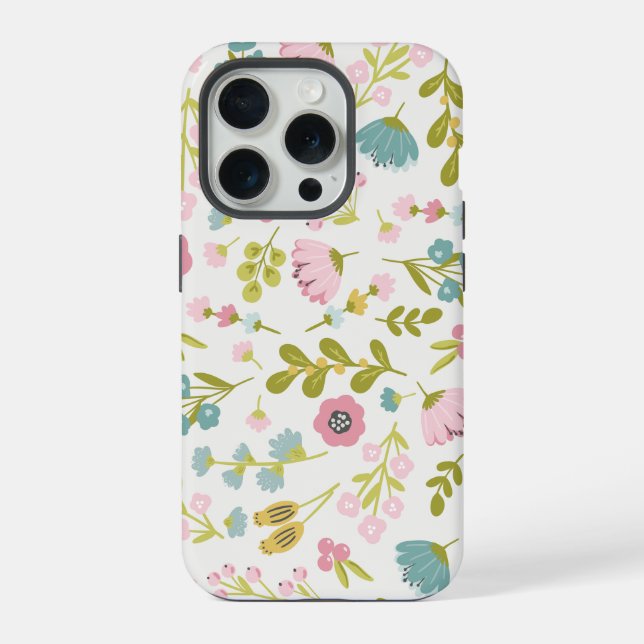 Funda Para iPhone Patrón de flor silvestre abstracta (Reverso )