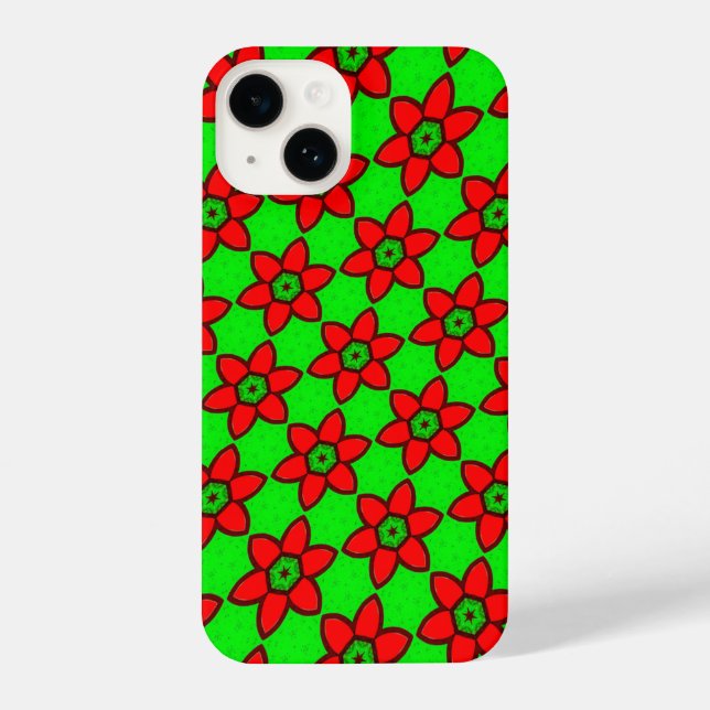 Funda Para iPhone Patrón de flores abstractas (Reverso )