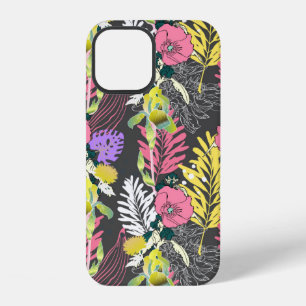 Funda Para iPhone 12 Patrón de flores artísticas sin costuras, hermoso