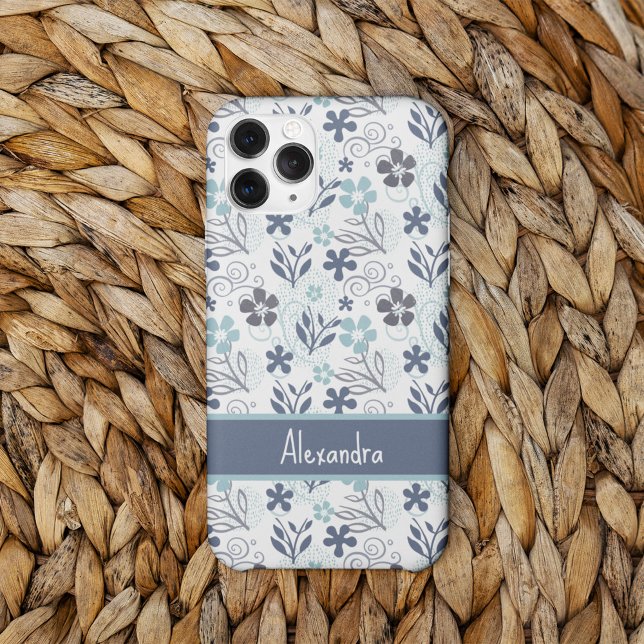 Funda Para iPhone Patrón de flores azules (Subido por el creador)