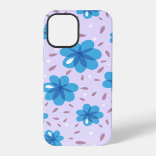 Funda Para iPhone 12 Pro Patrón de Flores Azules Suaves