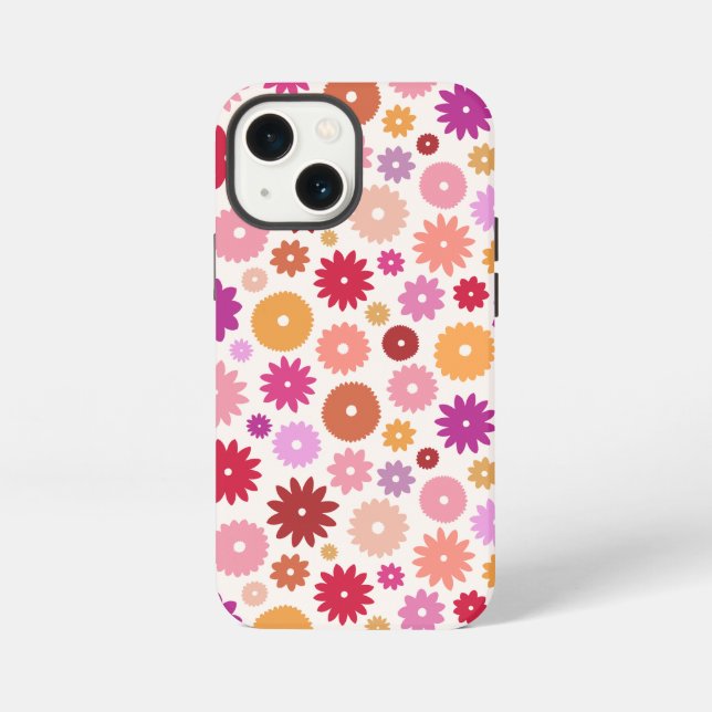 Funda Para iPhone Patrón de flores coloridas (Reverso )
