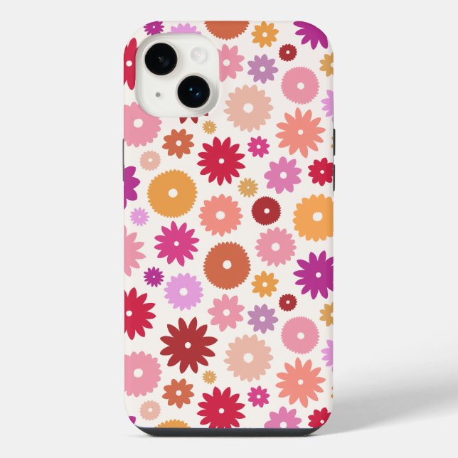Funda Para iPhone Patrón de flores coloridas (Reverso)