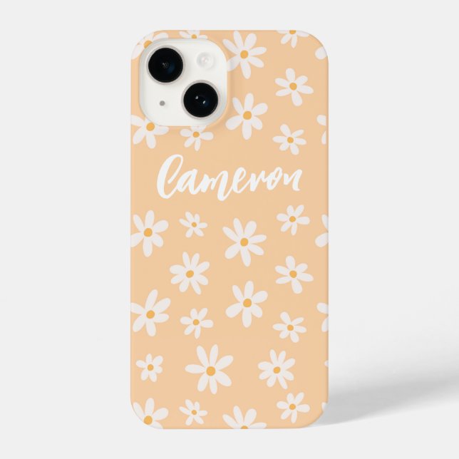 Funda Para iPhone Patrón de flores de margarita (Reverso )