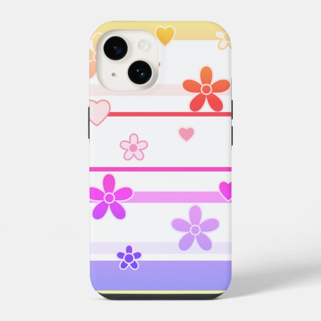 Funda Para iPhone Patrón de flores de primavera (Reverso )
