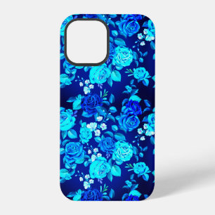 Funda Para iPhone 12 Pro Patrón de flores de rosa azul clásica-87600