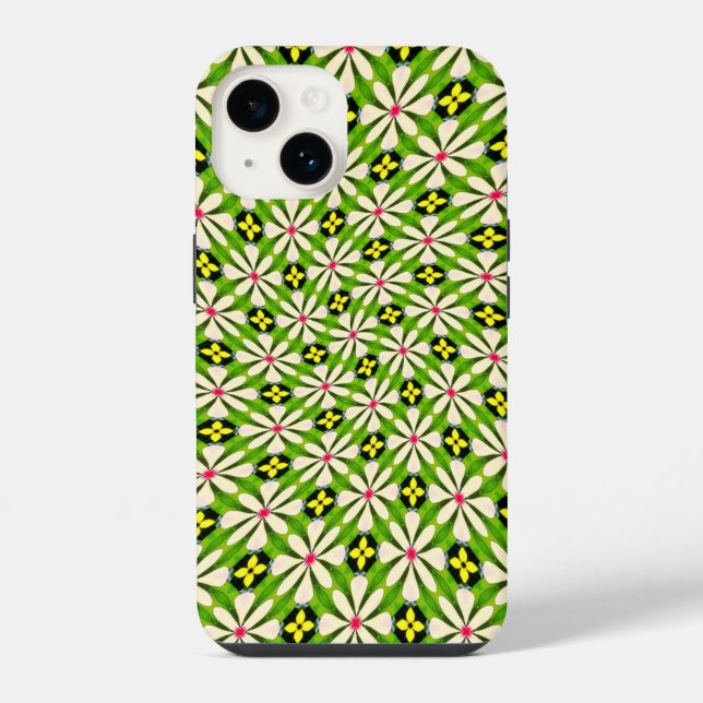 Funda Para iPhone Patrón de flores estéticas (Reverso )